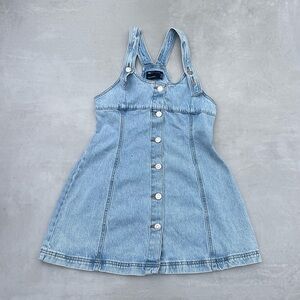 ASOS DESIGN Petite Denim Pinny Dress